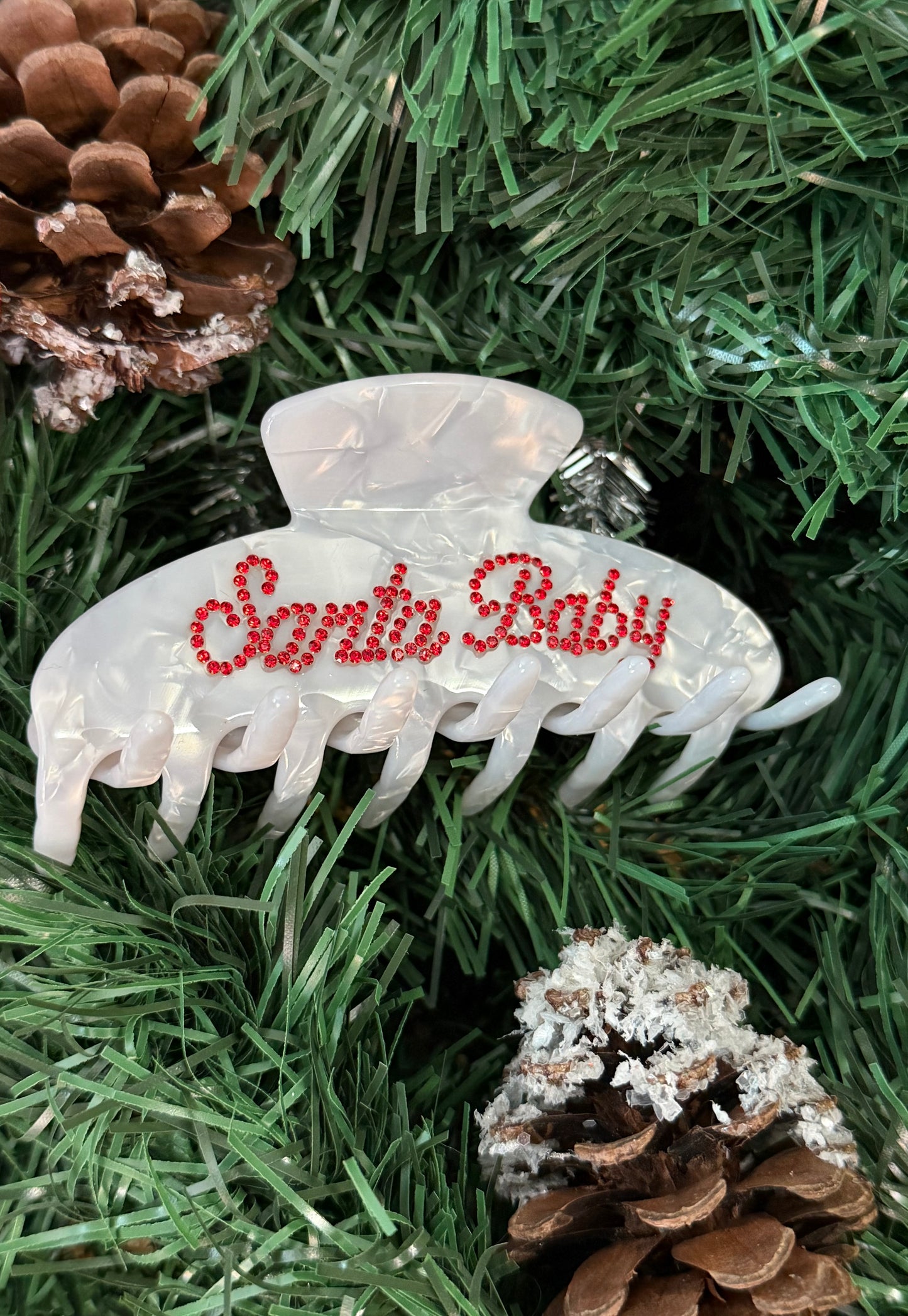 Santa Baby Round Luxury Claw Clip