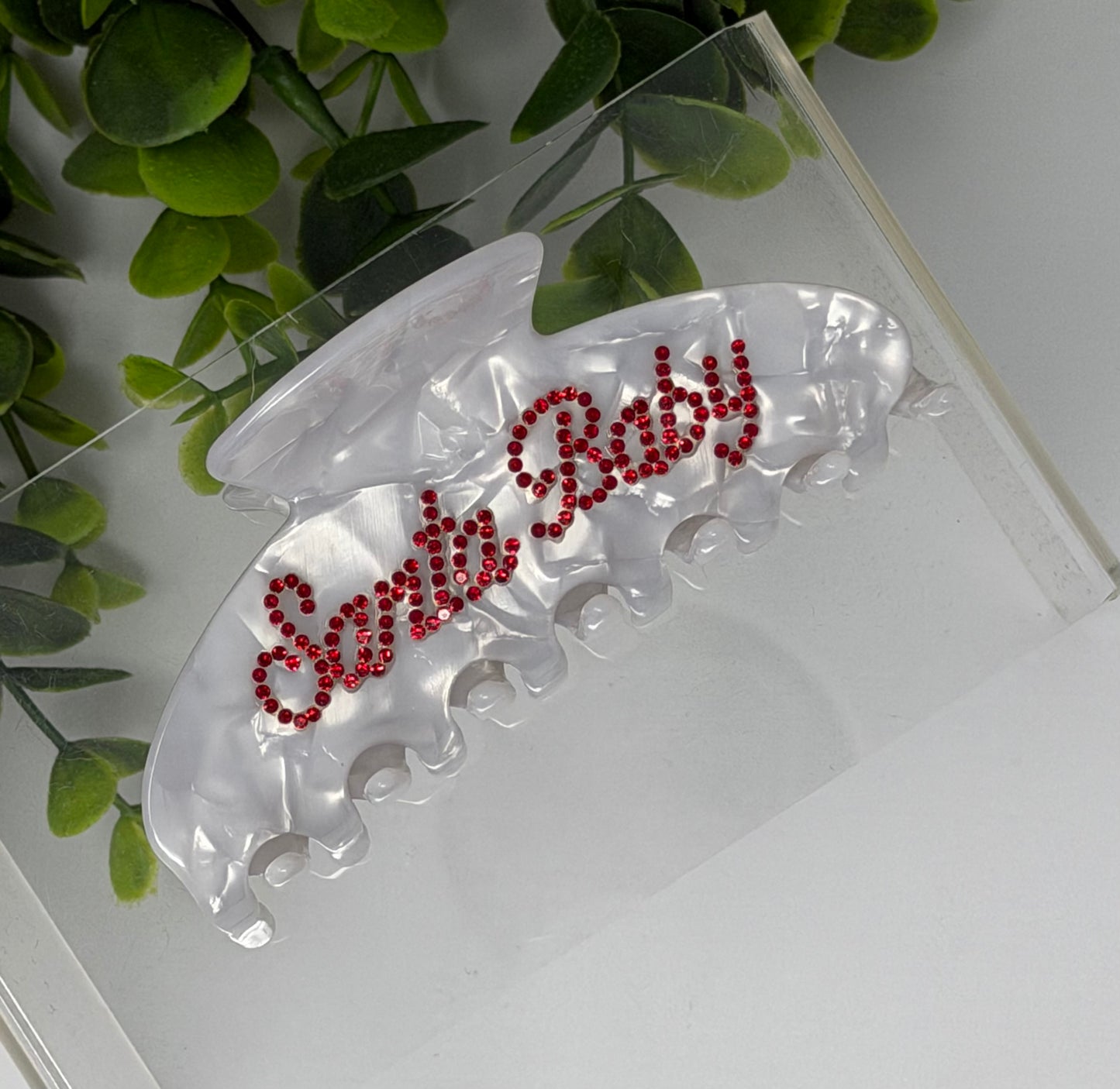 Santa Baby Round Luxury Claw Clip