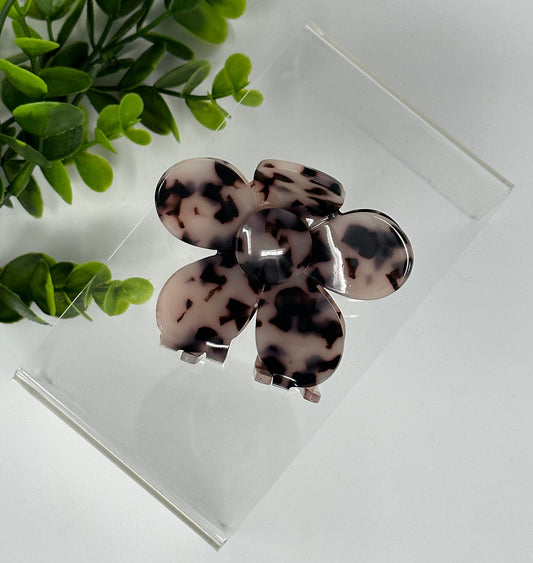 Tortoise Flower Claw Clip