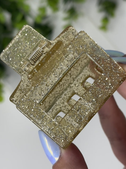 Gold Glitter Claw Clip