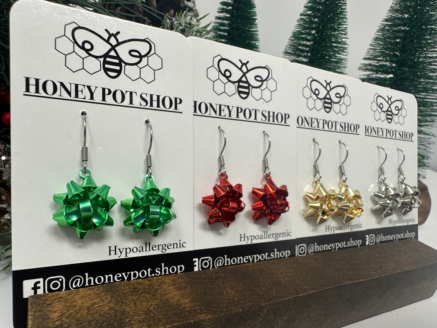 Christmas Bow Earrings