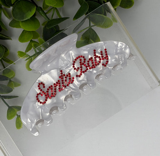 Santa Baby Round Luxury Claw Clip