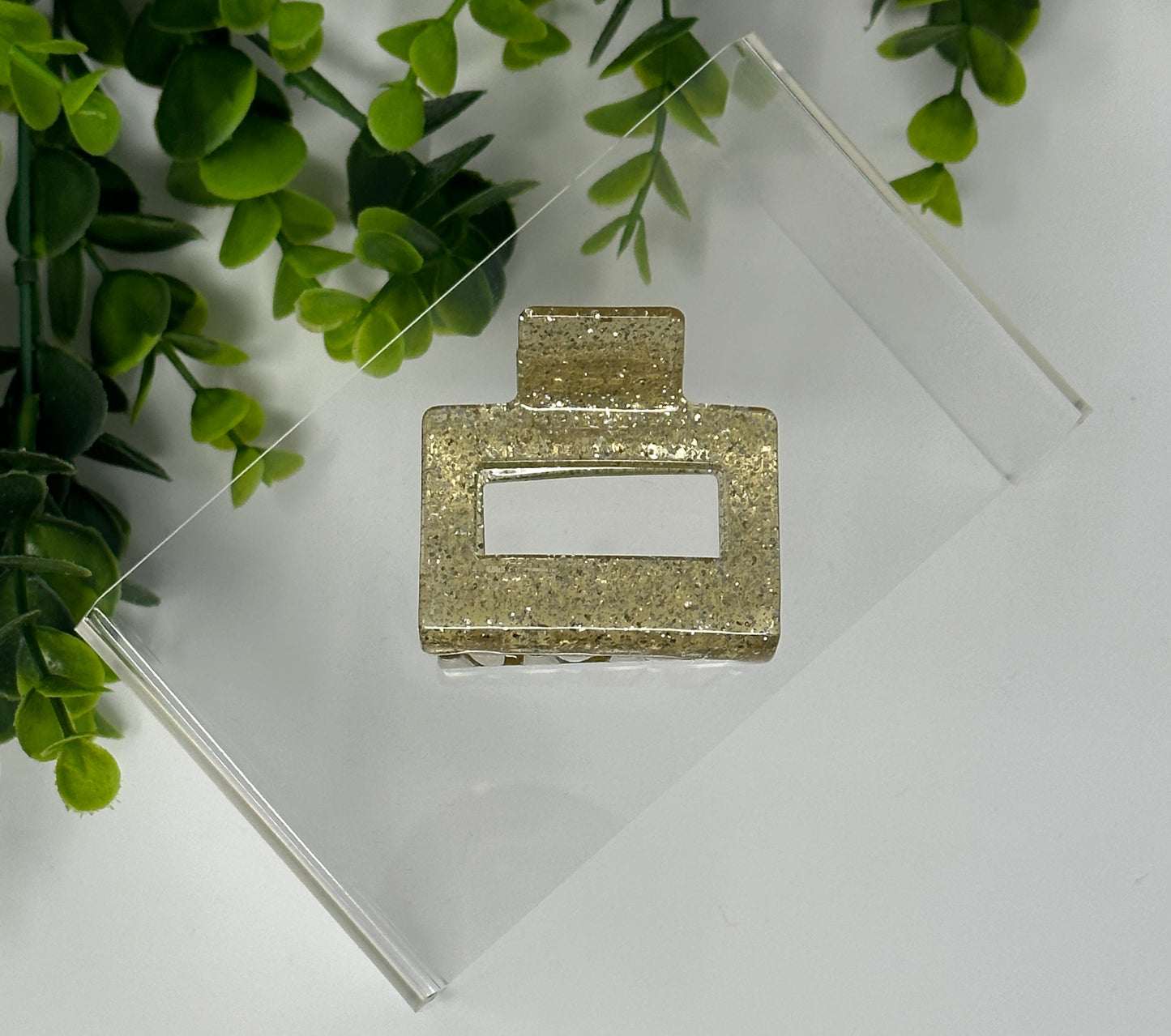 Gold Glitter Claw Clip