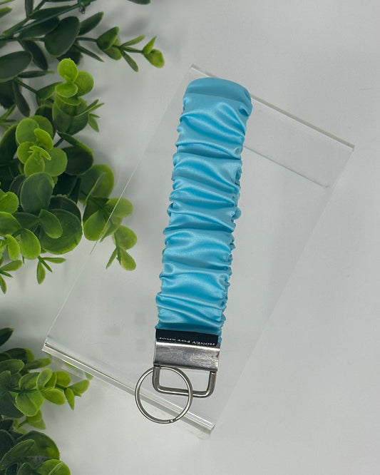 Powder Blue Satin Keychain Lanyard