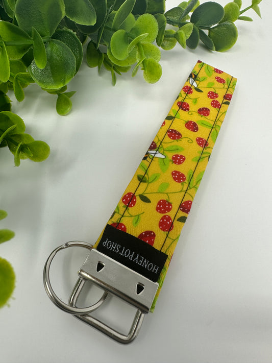 Strawberry Bee Keychain Lanyard