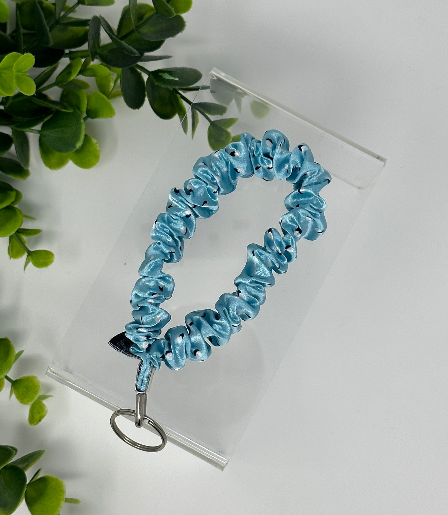 Azure Satin Keychain Lanyard