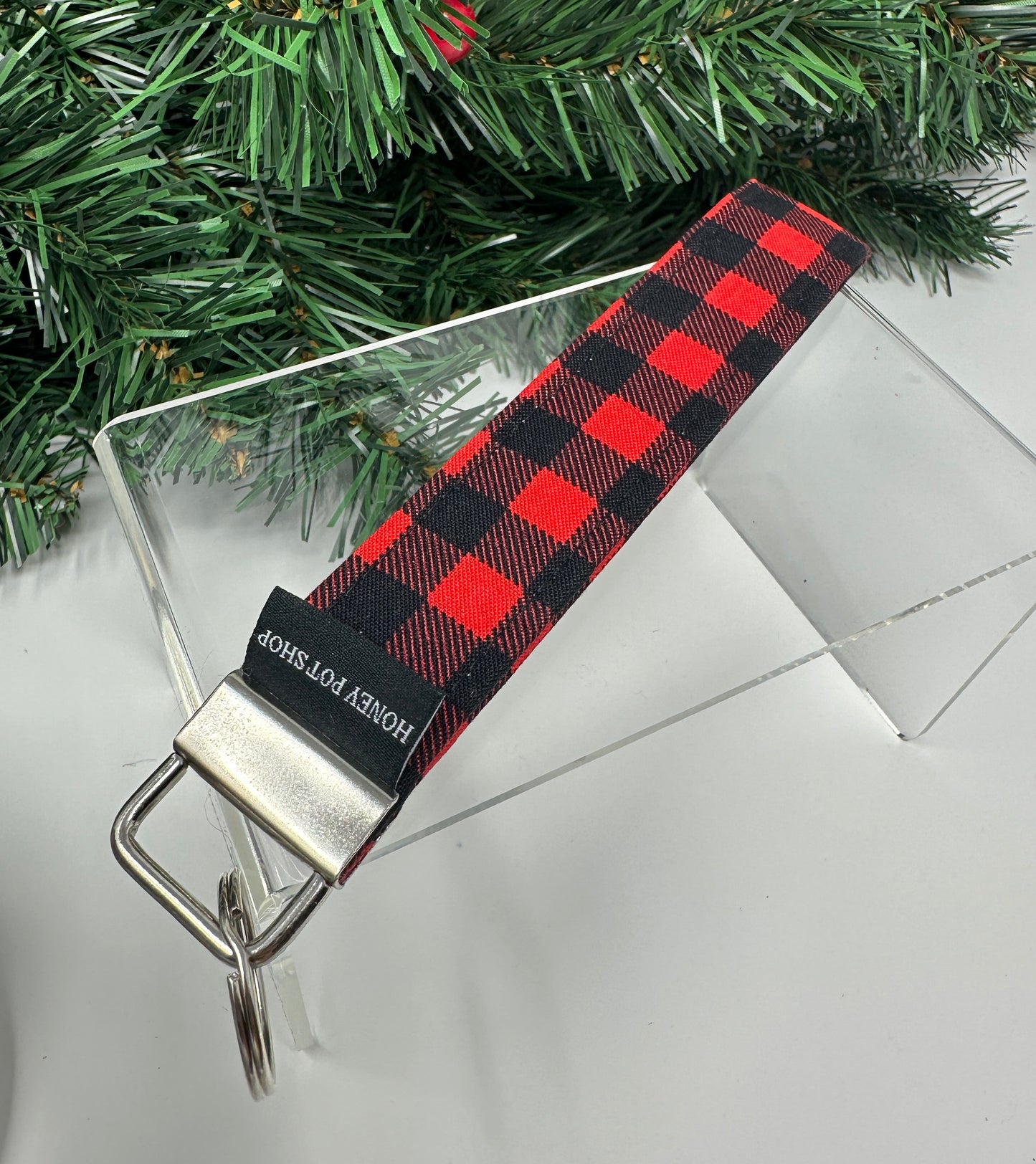 Red Plaid Wrist Lanyard