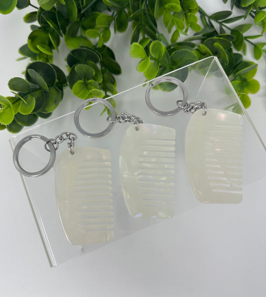 Mini Keychain Hair Comb - Moonstone